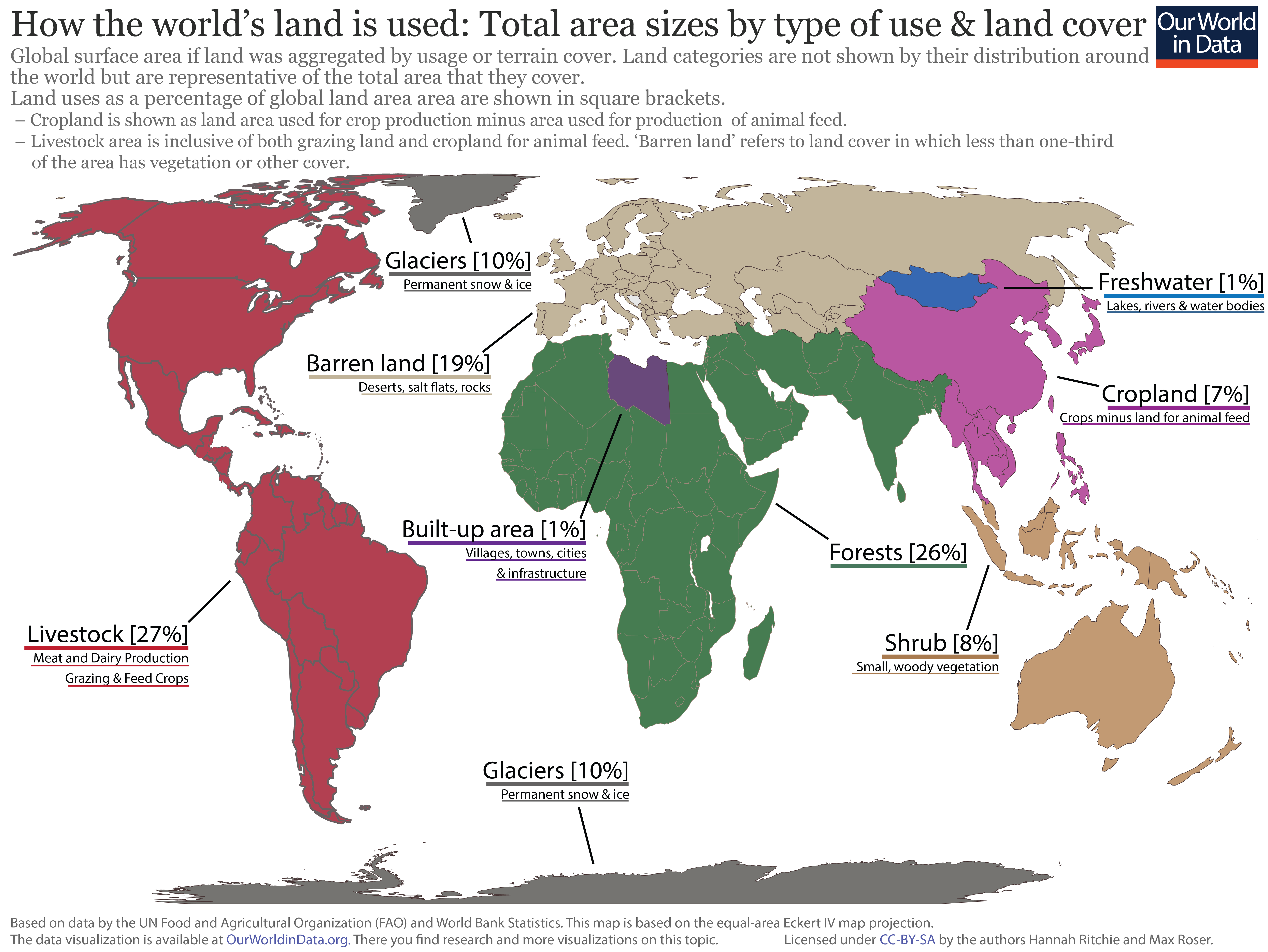 World map by land use 01