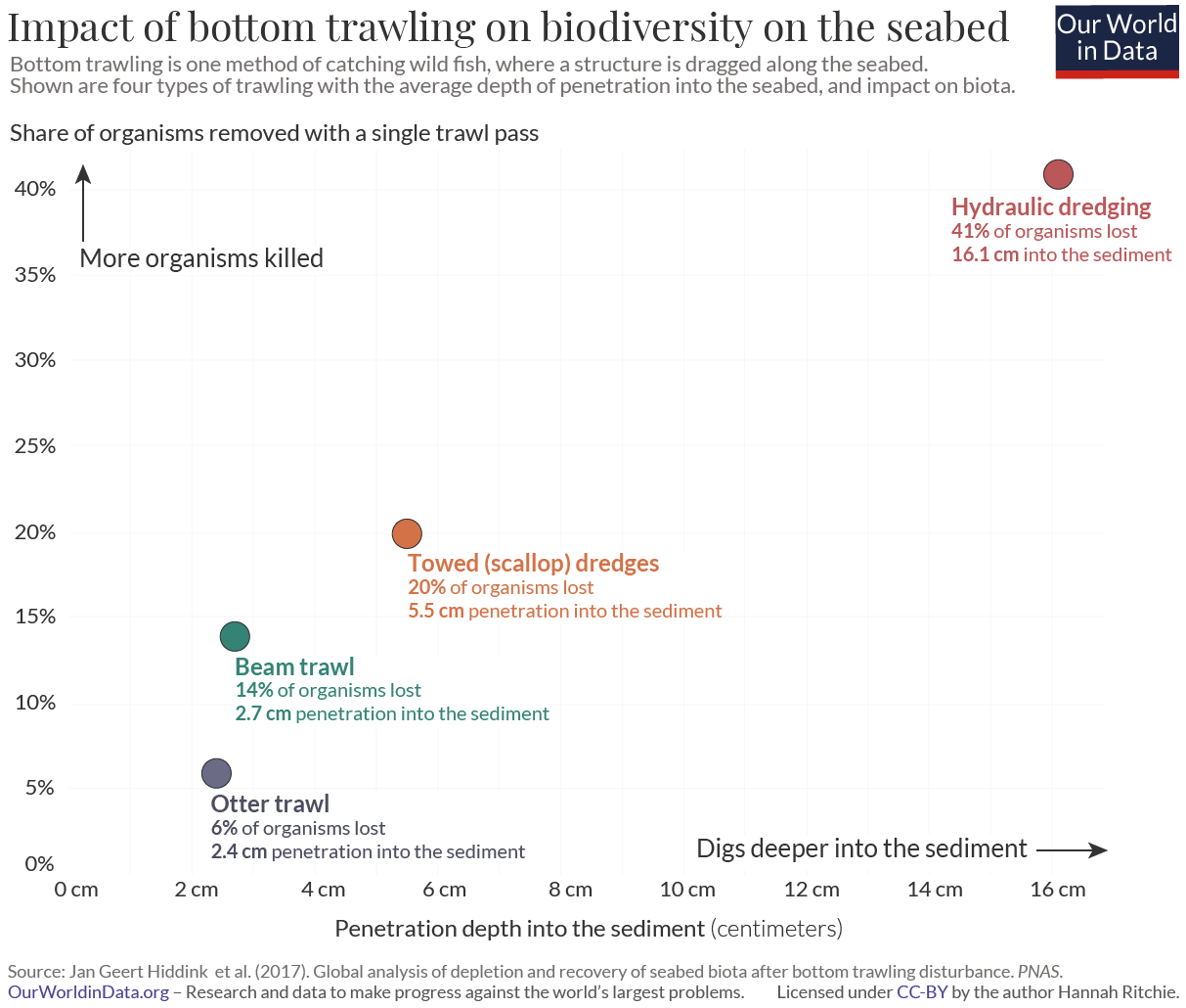 Impact of trawling on biota